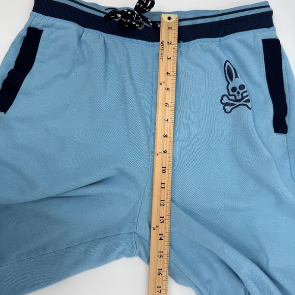 Psycho Bunny Joggers Men Medium Blue Sweatpants Elastic Drawstring Waist Pockets - Picture 9 of 12